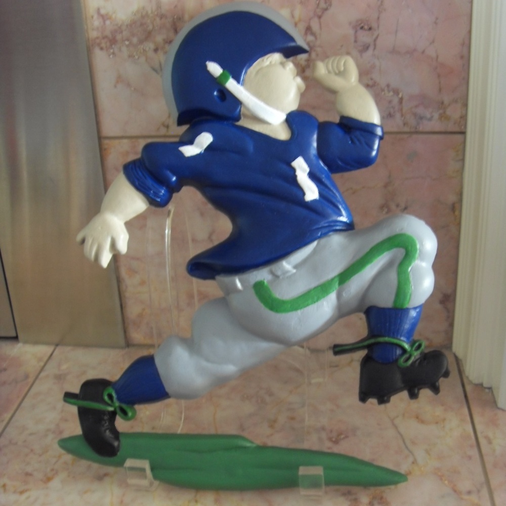 Vintage Football Figurine Metal Wall Decor